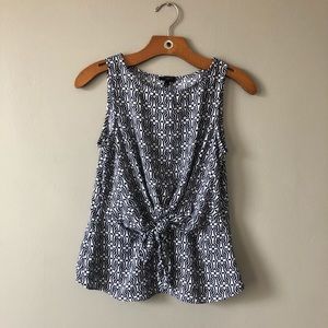 Talbots Printed Tie Front Dressy Tank